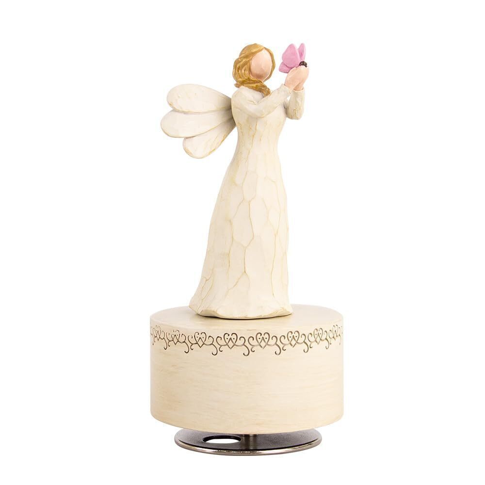 1899 Angel Music Box, Sculpted Hand-Painted Musical Figure Gifts Butterfly